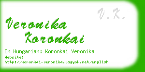 veronika koronkai business card